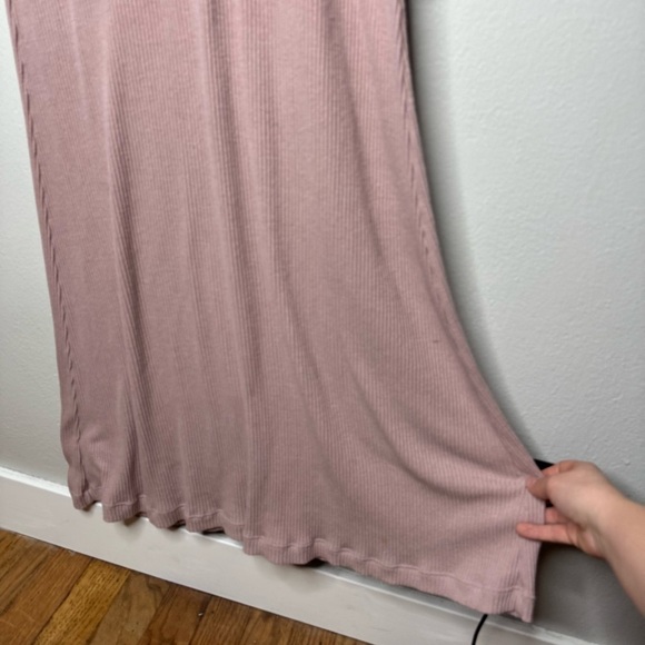 Christy Dawn the Charlie Dress Long Sleeve Pink Ribbed Mock Neck - Picture 14 of 14